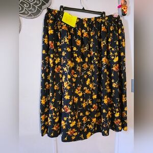 Vintage Reversible Plus Size 4x Skirt Anthony Richards Blue And Yellow Print